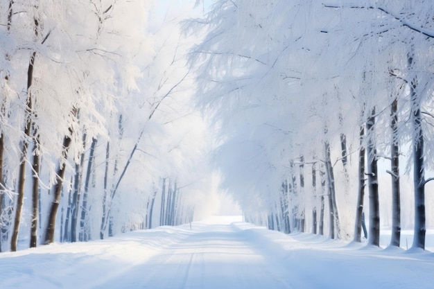 Bellissimo inverno nella foresta e al mare