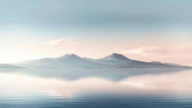 Bellissimo lago di montagna e ambiente naturale al mattino Pittoresco