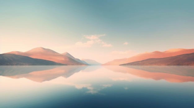 Bellissimo lago di montagna e ambiente naturale al mattino Pittoresco