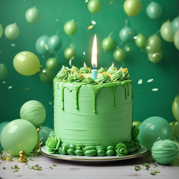 Bellissimo modello verde di buon compleanno