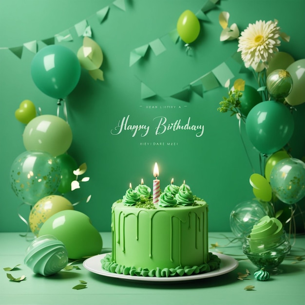 Bellissimo modello verde di buon compleanno