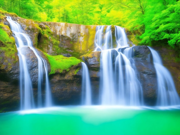 Bellissimo paesaggio a cascata ai generato