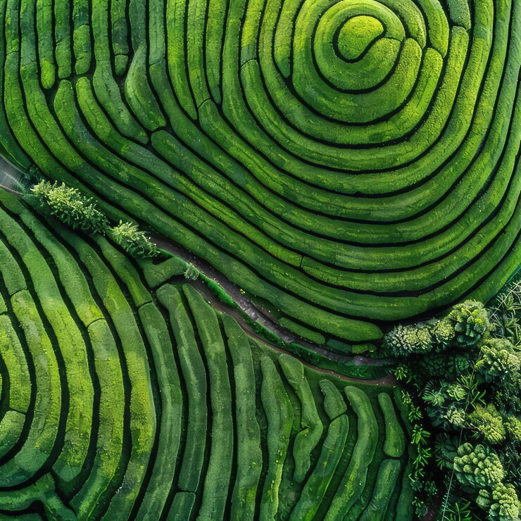Foto bellissimo paesaggio aereo su uno sfondo verde bel paesaggio bel paesaggi naturali natura