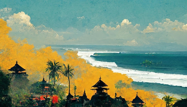 Bellissimo paesaggio colorato di BaliNatura dell'isola di Bali Indonesia