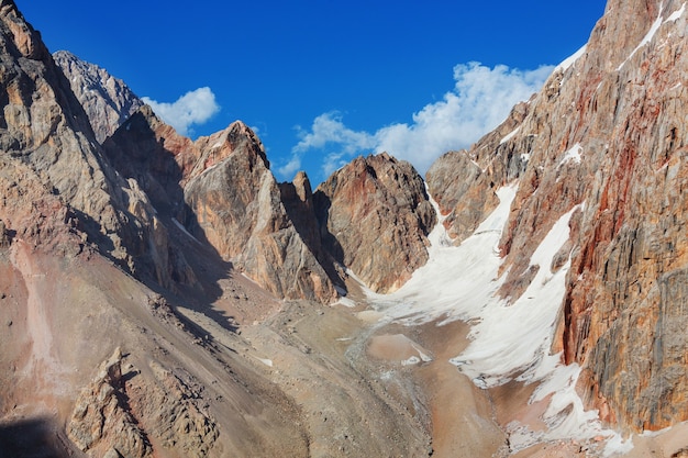 Bellissimo paesaggio delle montagne Fanns, Tagikistan