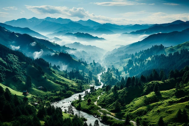 bellissimo paesaggio delle montagne