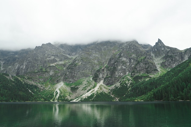 Bellissimo paesaggio di montagna e lago