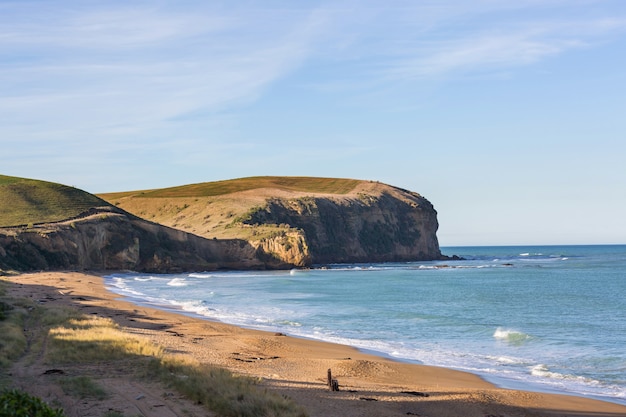 Bellissimo paesaggio di Ocean Beach, Nuova Zelanda.