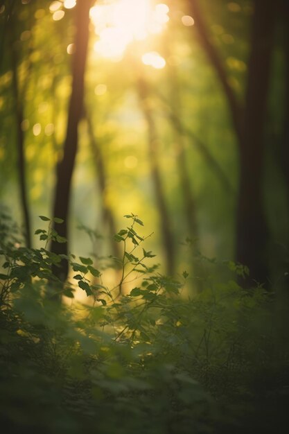 Bellissimo paesaggio di una foresta estiva