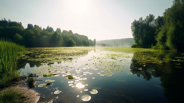 Bellissimo paesaggio estivo IA generativa