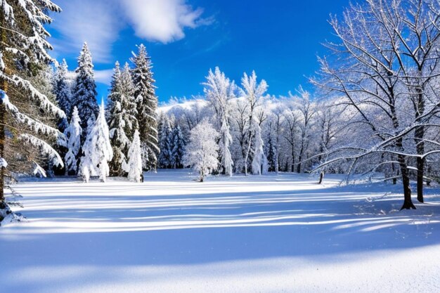 bellissimo paesaggio forestale magico