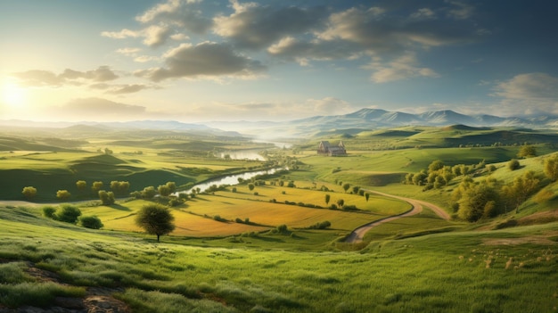 Bellissimo paesaggio in Toscana Italia Immagine panoramica