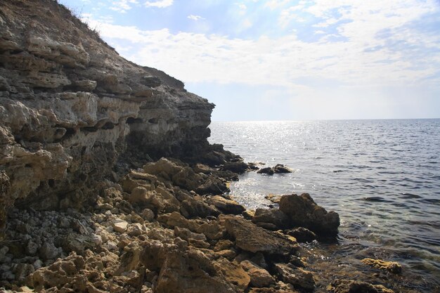 Bellissimo paesaggio marino Costo roccioso occidentale della Crimea Europa Ucraina