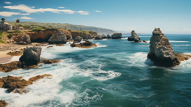 Bellissimo paesaggio marino panoramico generativo ai