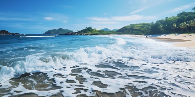 Bellissimo paesaggio marino Vista panoramica di una spiaggia tropicale