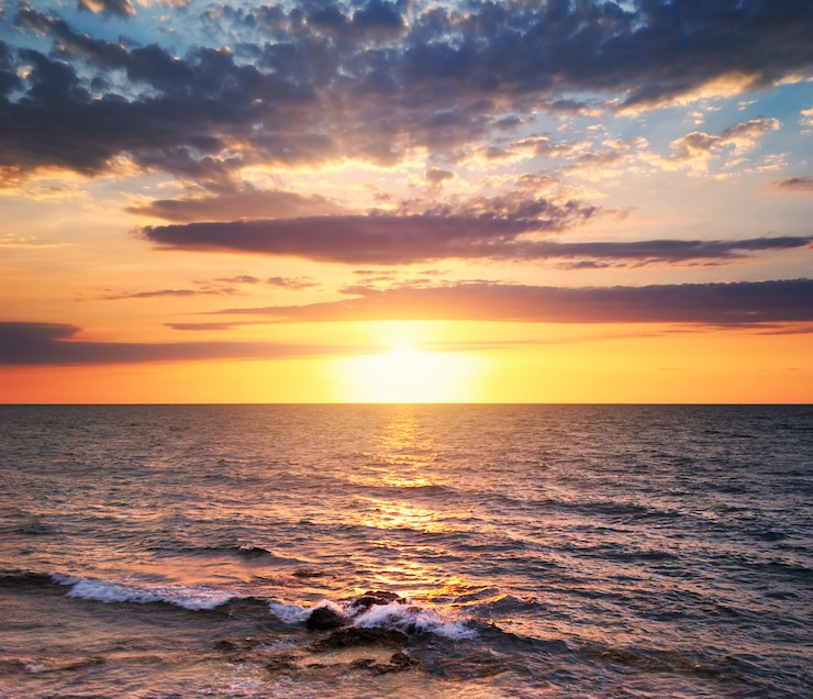 Foto bellissimo paesaggio marino