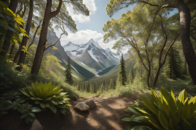 Bellissimo paesaggio montuoso in Perù America del Sud Pittura digitale generativa ai