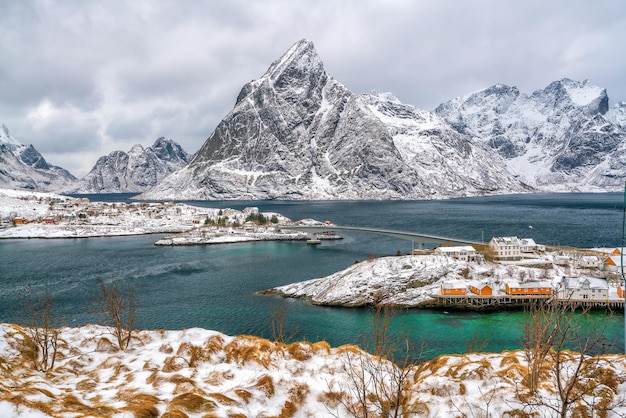 Bellissimo paesaggio naturale delle Lofoten in Norvegia