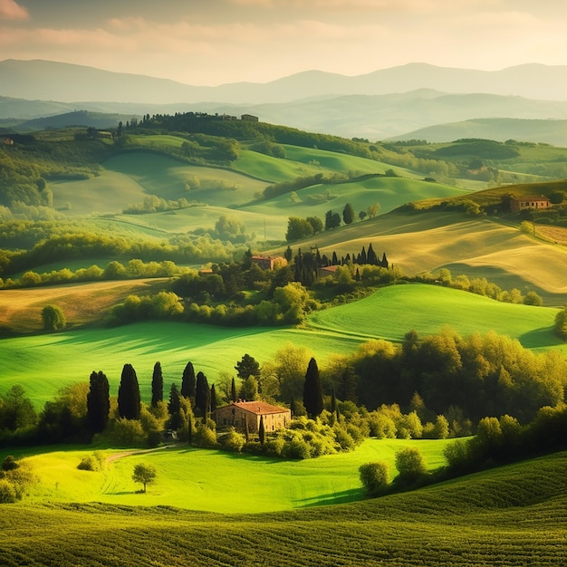 Bellissimo paesaggio naturale natura piena di colori e fresca