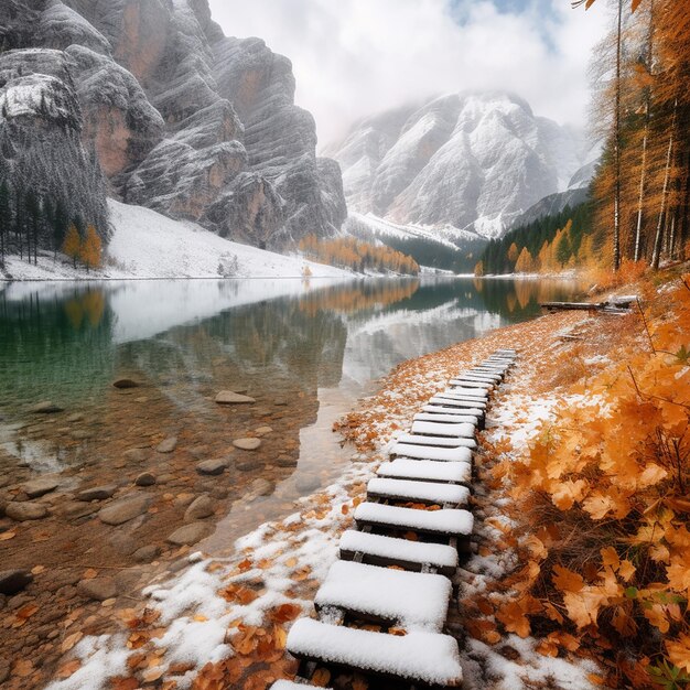 Bellissimo paesaggio naturalistico ricco di colori e dettagli