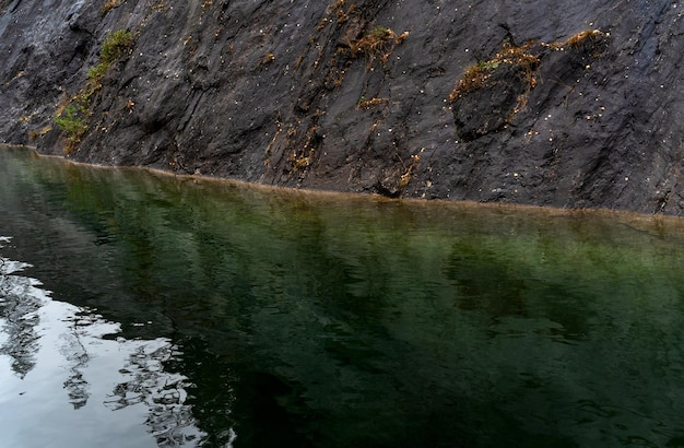 Bellissimo paesaggio selvaggio del lago di montagna Sfondo del lago di montagna Ottimo design per qualsiasi scopo