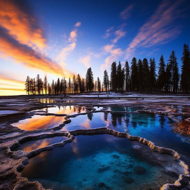 bellissimo parco nazionale di Yellowstone piscina termale colorata