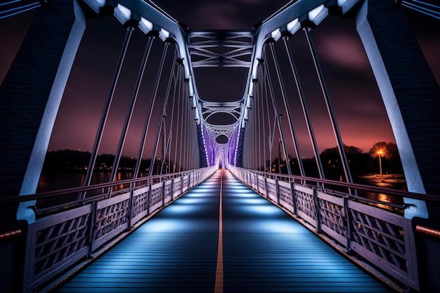 bellissimo ponte con luci a LED di notte