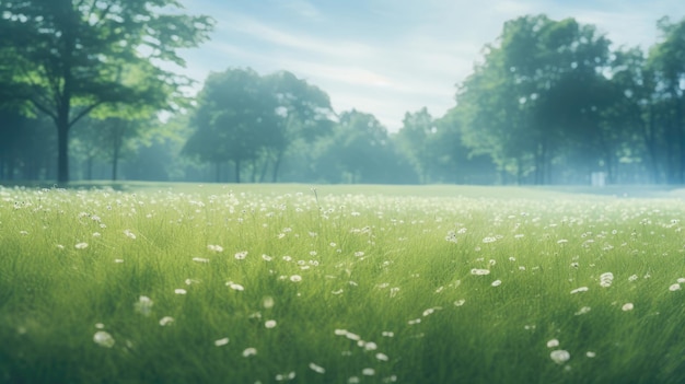 Bellissimo prato primaverile con erba verde e fiori di tarassaco