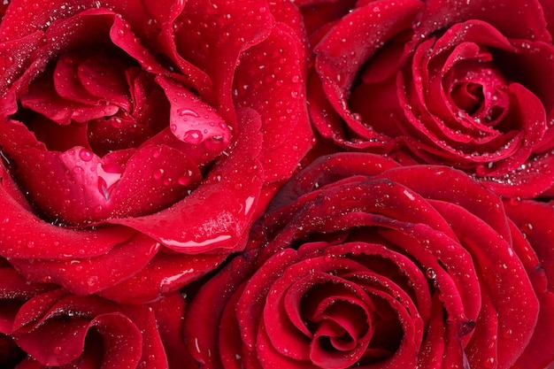 Bellissimo primo piano di rose rosse