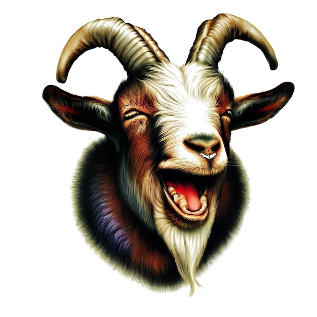 Bellissimo ritratto di un'immagine di illustrazione digitale di arte vettoriale ai di capra