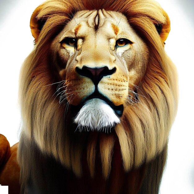Bellissimo ritratto di un'immagine di illustrazione digitale di arte vettoriale leone ai