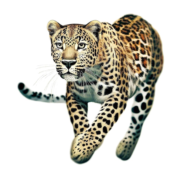 Bellissimo ritratto di un'immagine di illustrazione digitale di arte vettoriale leopardo ai