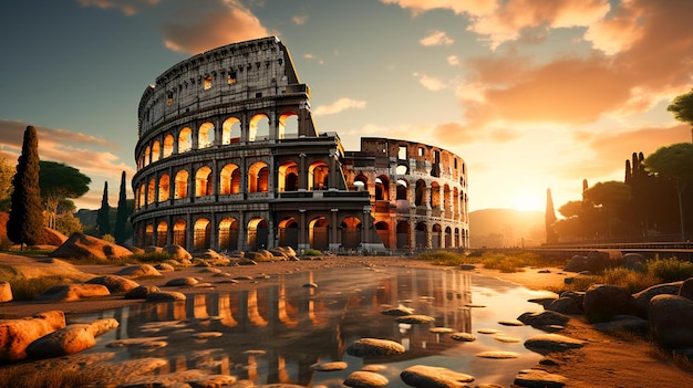 Bellissimo scatto del famoso anfiteatro romano del colosseo