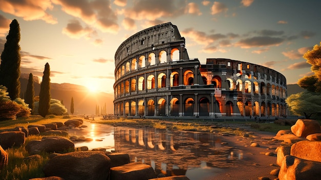 Bellissimo scatto del famoso anfiteatro romano del colosseo