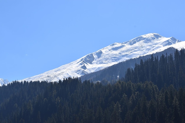 Bellissimo scatto di alte colline e montagne bianche