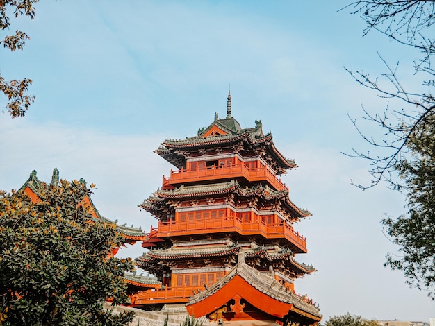 Bellissimo scatto di un vecchio tempio di Kaifeng in Cina