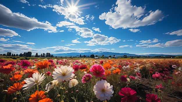 bellissimo scenario del campo di fiori