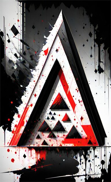 Bellissimo sfondo astratto a forma di triangolo scuro e rosso
