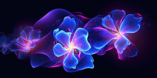 Bellissimo sfondo astratto con luce al neon notturna, foto, disegno floreale, bellissimo AI generativo AIG32