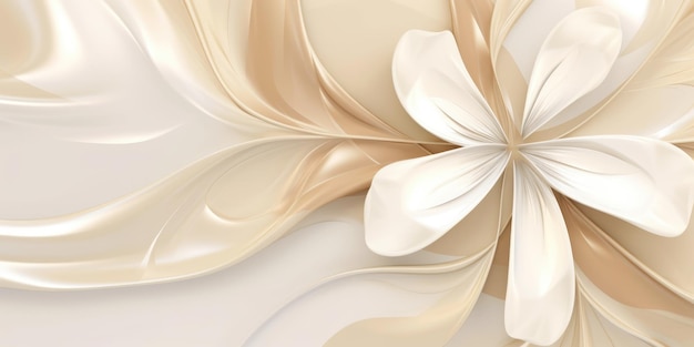 Bellissimo sfondo astratto di disegno floreale metallico lucido beige e bianco bellissimo AI generativo AIG32