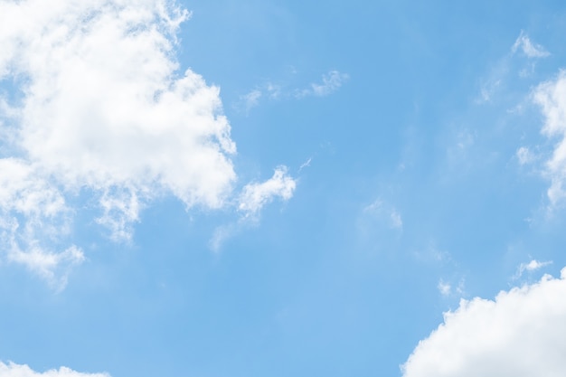 Bellissimo sfondo azzurro del cielo limpido con nuvole minuscole