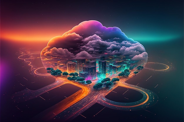 Bellissimo sfondo colorato nuvole trading server