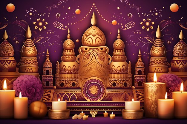 Bellissimo sfondo decorativo di Diwali