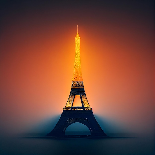 Bellissimo sfondo dell'illustrazione della Torre Eiffel isolato IA generativa