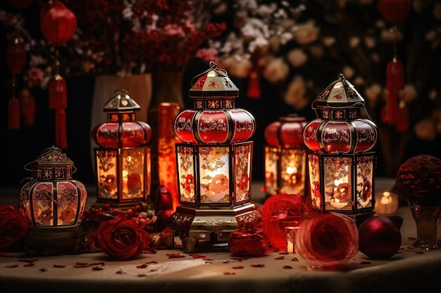 Bellissimo sfondo della tradizionale lanterna cinese
