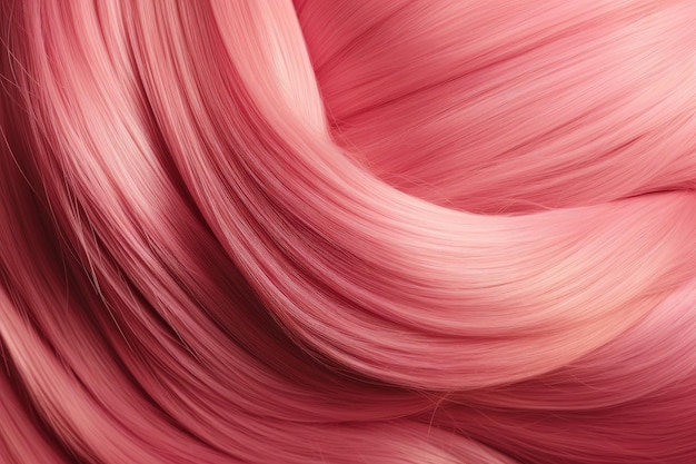 Bellissimo sfondo di capelli rosa Capelli lisci e lucidi sani IA generativa