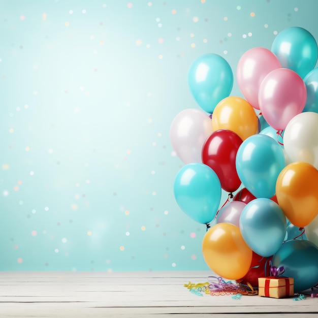 Bellissimo sfondo di compleanno con palloncini colorati e posto per il testo