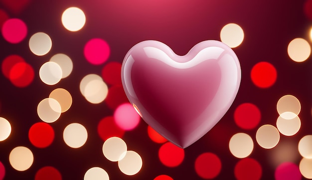 bellissimo sfondo di cuore sfondo di giorno di San Valentino con cuori rossi bandiera d'amore carino cuori 3D