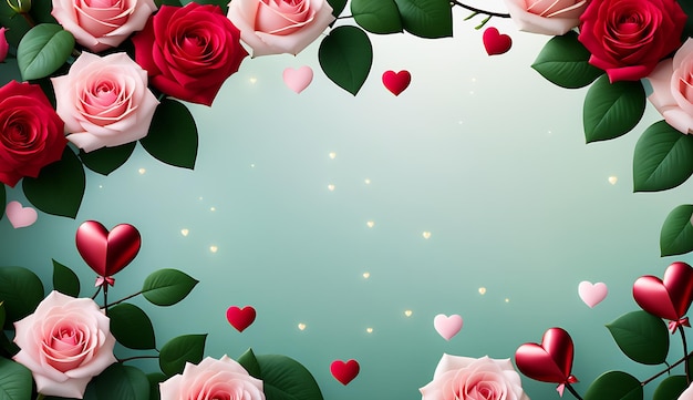 bellissimo sfondo di cuore sfondo di giorno di San Valentino con cuori rossi bandiera d'amore carino cuori 3D