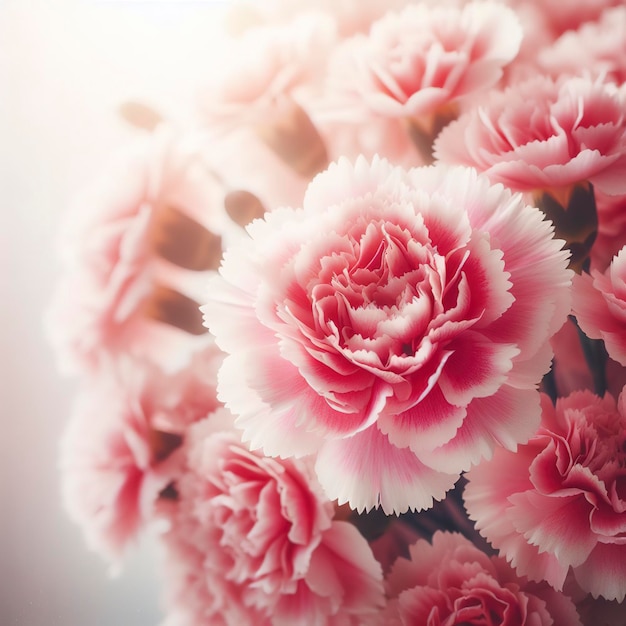 Bellissimo sfondo di fiori di garofano rosa